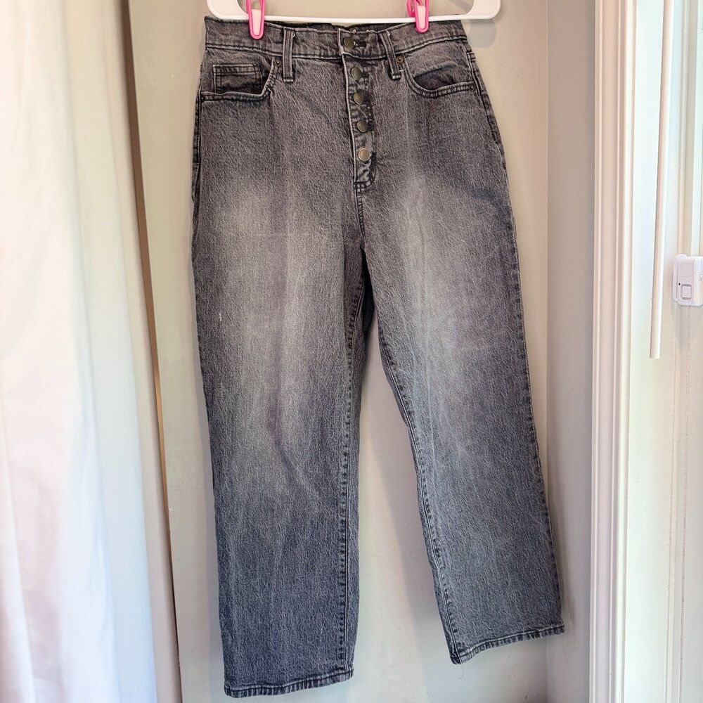 Universal Thread Vintage Straight Distressed Grey/Black Jeans (Size 10/30R)